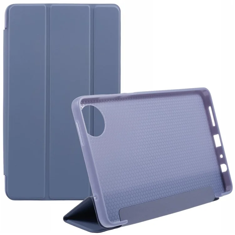 Для Xiaomi Redmi Pad SE 4G 8,7 дюйма Чехол Кожа PU + Силикон Tri-Fold Stand Tablet Cover - Фиолетовый