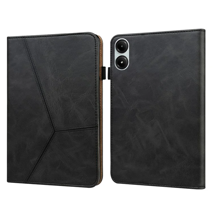 Per Xiaomi Redmi Pad Pro / Pro 5G / Poco Pad 4G Custodia Linea Impresso Custodia in Pelle PU con Porta Carte Supporto Tablet - Nero