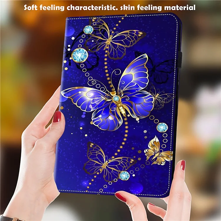 Für Xiaomi Redmi Pad SE 4G 8,7-Zoll-Etui, gemusterter Ledertablett-Schutzumschlag mit Kartenfach - Schmetterling
