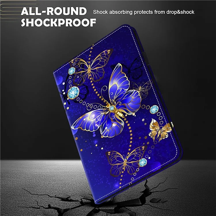 Für Xiaomi Redmi Pad SE 4G 8,7-Zoll-Etui, gemusterter Ledertablett-Schutzumschlag mit Kartenfach - Schmetterling