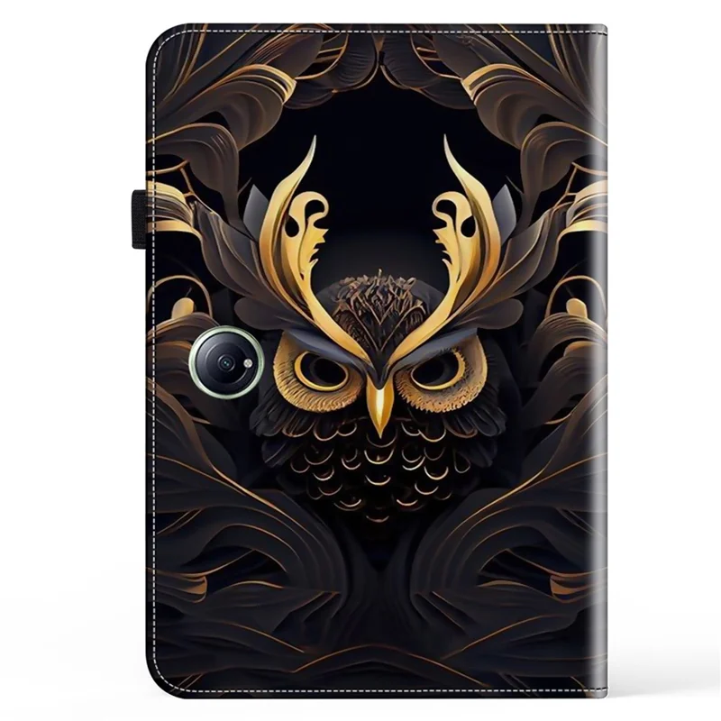 Flip-etui til OnePlus Pad 2 / Pad Pro med stådesign og læderdæksel, mønstertryk – Ugle