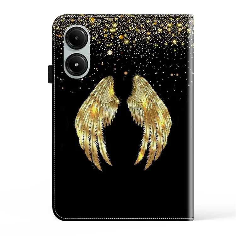 For Xiaomi Redmi Pad Pro Case Flip Stand Leather Tablet Cover Pattern Printed - Gold Wings