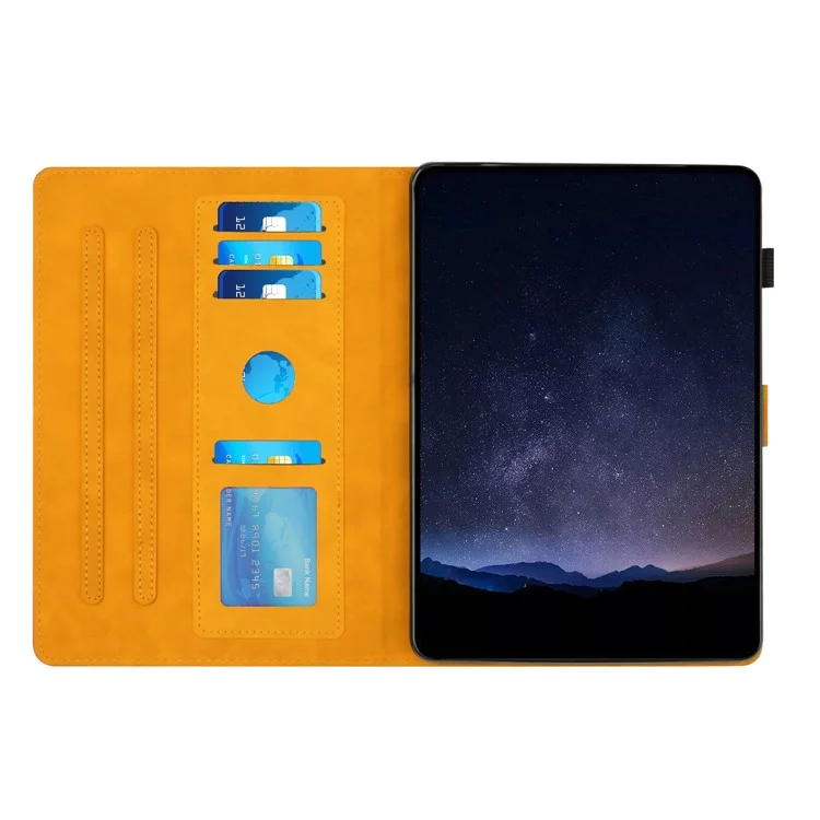 Para iPad 10.9 (2022) Case Honeycomb Printed Leather Tablet Cover com Slot para Cartão - Amarelo