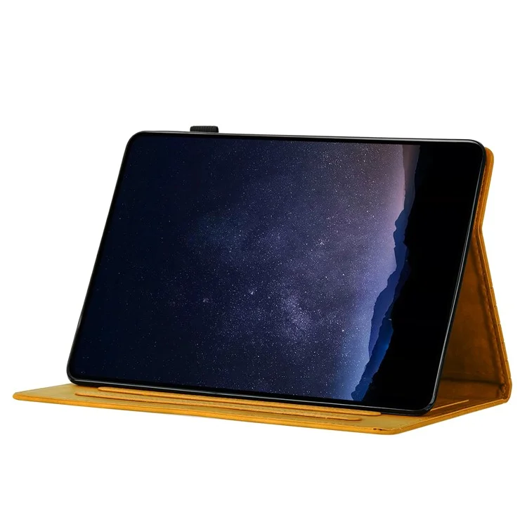 Para iPad 10.9 (2022) Case Honeycomb Printed Leather Tablet Cover com Slot para Cartão - Amarelo