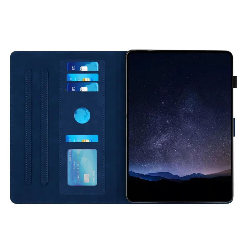 For Samsung Galaxy Tab A9+ Case Honeycomb Printed Leather Tablet Cover with Card Slot - Blue