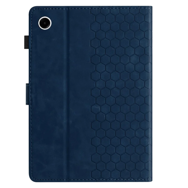 For Samsung Galaxy Tab A9+ Case Honeycomb Printed Leather Tablet Cover with Card Slot - Blue