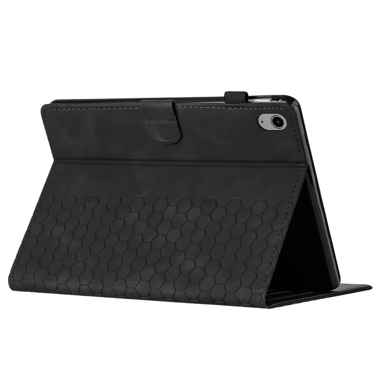 Para Lenovo Tab P11 Funda Panal Impreso Cubierta de Tableta de Cuero con Ranura para Tarjeta - Negro