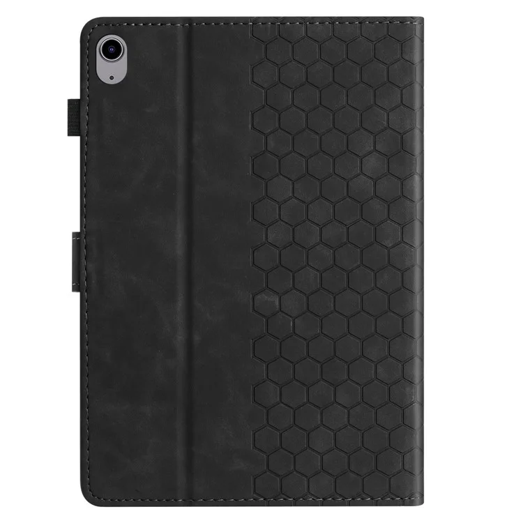Para Lenovo Tab P11 Funda Panal Impreso Cubierta de Tableta de Cuero con Ranura para Tarjeta - Negro