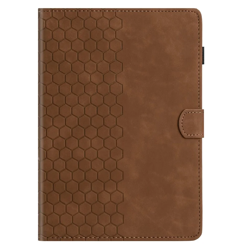 Per Amazon Fire HD 10 (2021) / HD 10 Plus (2021) Custodia con stampa a nido d'ape in pelle con slot per schede - Marrone