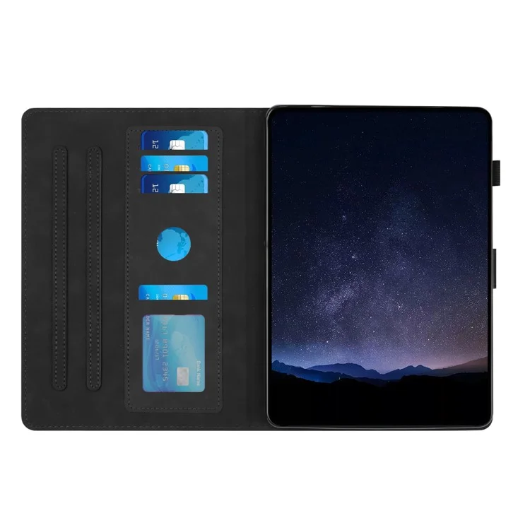 For Amazon Kindle Paperwhite 4 (2018)  /  3 (2015)  /  2 (2015)  /  1 (2015) Case Honeycomb Printed Leather Tablet Cover with Card Slot - Black