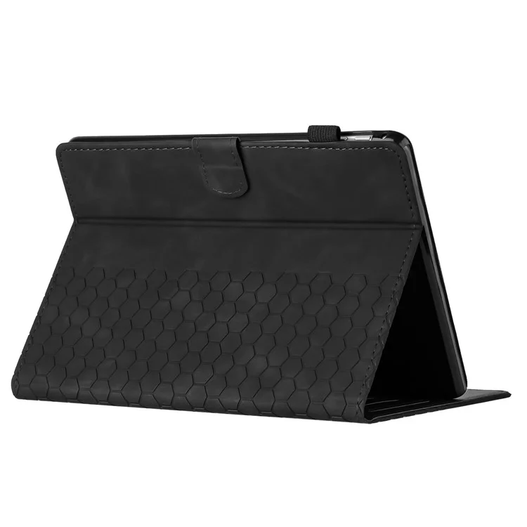 For Amazon Kindle Paperwhite 4 (2018)  /  3 (2015)  /  2 (2015)  /  1 (2015) Case Honeycomb Printed Leather Tablet Cover with Card Slot - Black
