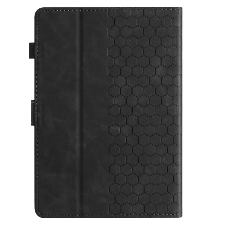 For Amazon Kindle Paperwhite 4 (2018)  /  3 (2015)  /  2 (2015)  /  1 (2015) Case Honeycomb Printed Leather Tablet Cover with Card Slot - Black