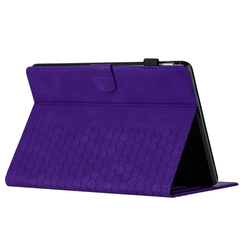 For Amazon Kindle Paperwhite 4 (2018)  /  3 (2015)  /  2 (2015)  /  1 (2015) Case Honeycomb Printed Leather Tablet Cover with Card Slot - Purple