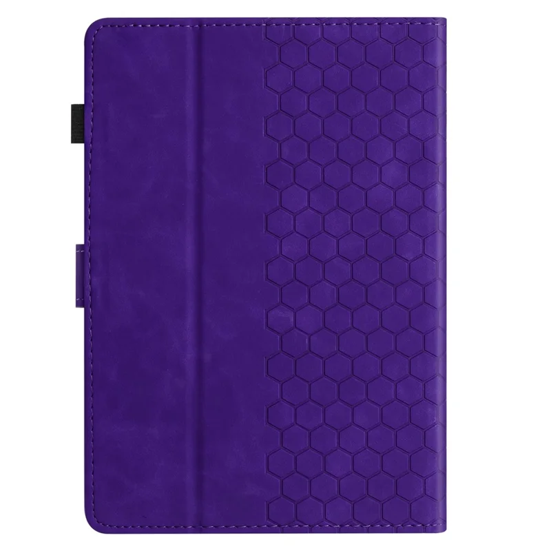 For Amazon Kindle Paperwhite 4 (2018)  /  3 (2015)  /  2 (2015)  /  1 (2015) Case Honeycomb Printed Leather Tablet Cover with Card Slot - Purple