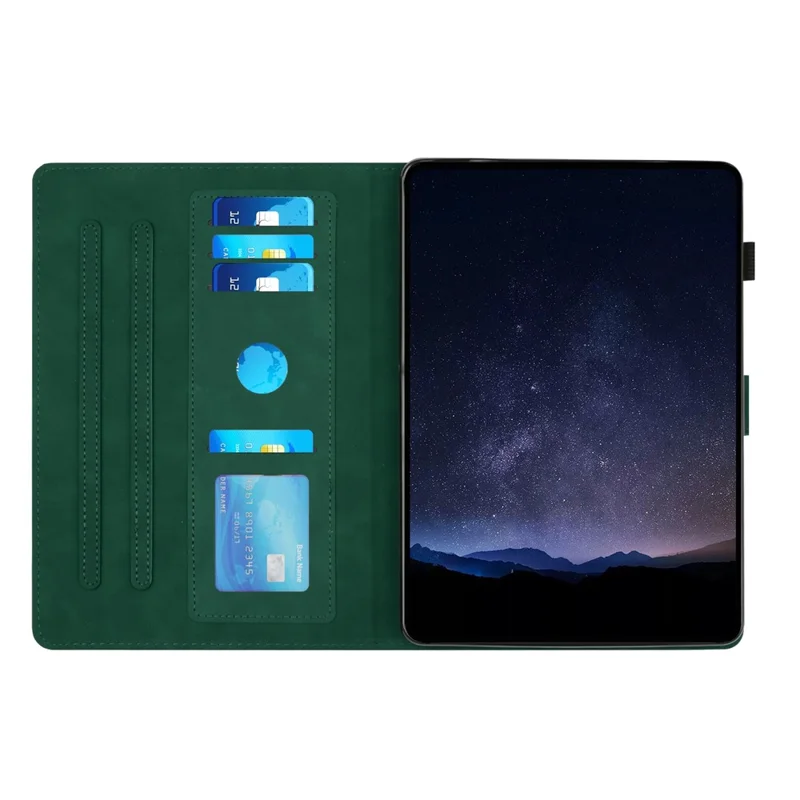 For Amazon Kindle Paperwhite 4 (2018)  /  3 (2015)  /  2 (2015)  /  1 (2015) Case Honeycomb Printed Leather Tablet Cover with Card Slot - Green
