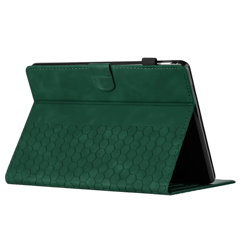 For Amazon Kindle Paperwhite 4 (2018)  /  3 (2015)  /  2 (2015)  /  1 (2015) Case Honeycomb Printed Leather Tablet Cover with Card Slot - Green