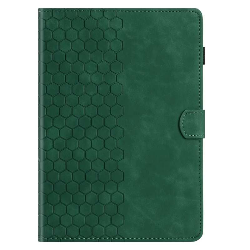 For Amazon Kindle Paperwhite 4 (2018)  /  3 (2015)  /  2 (2015)  /  1 (2015) Case Honeycomb Printed Leather Tablet Cover with Card Slot - Green
