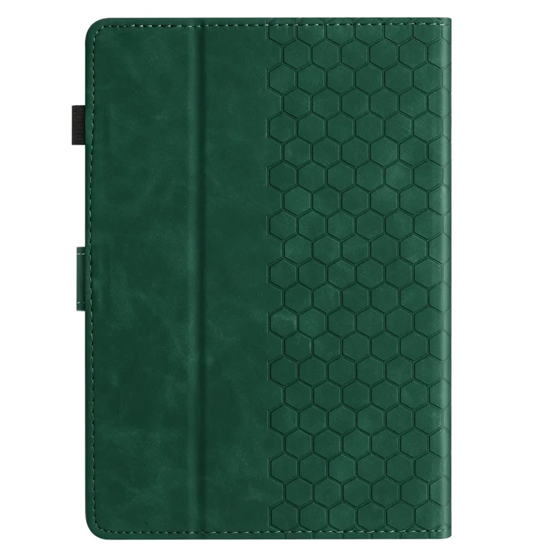 For Amazon Kindle Paperwhite 4 (2018)  /  3 (2015)  /  2 (2015)  /  1 (2015) Case Honeycomb Printed Leather Tablet Cover with Card Slot - Green