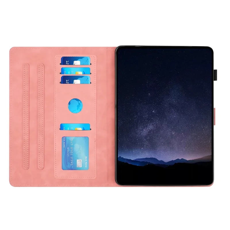 For Amazon Kindle Paperwhite 4 (2018)  /  3 (2015)  /  2 (2015)  /  1 (2015) Case Honeycomb Printed Leather Tablet Cover with Card Slot - Pink