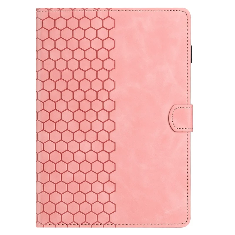 For Amazon Kindle Paperwhite 4 (2018)  /  3 (2015)  /  2 (2015)  /  1 (2015) Case Honeycomb Printed Leather Tablet Cover with Card Slot - Pink