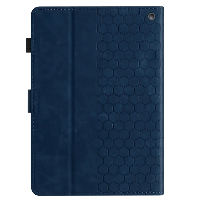For Amazon Fire HD 8 (2022)  /  (2020) Case Honeycomb Printed Leather Tablet Cover with Card Slot - Blue