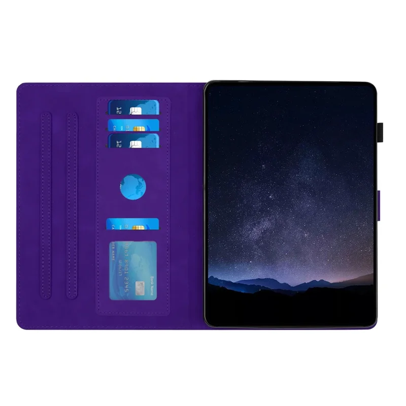 For Amazon Fire HD 8 (2022)  /  (2020) Case Honeycomb Printed Leather Tablet Cover with Card Slot - Purple