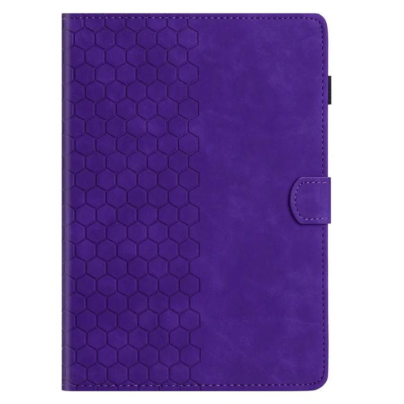 For Amazon Fire HD 8 (2022)  /  (2020) Case Honeycomb Printed Leather Tablet Cover with Card Slot - Purple