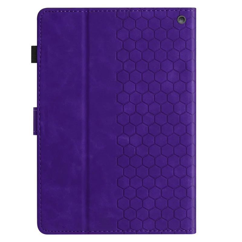 For Amazon Fire HD 8 (2022)  /  (2020) Case Honeycomb Printed Leather Tablet Cover with Card Slot - Purple