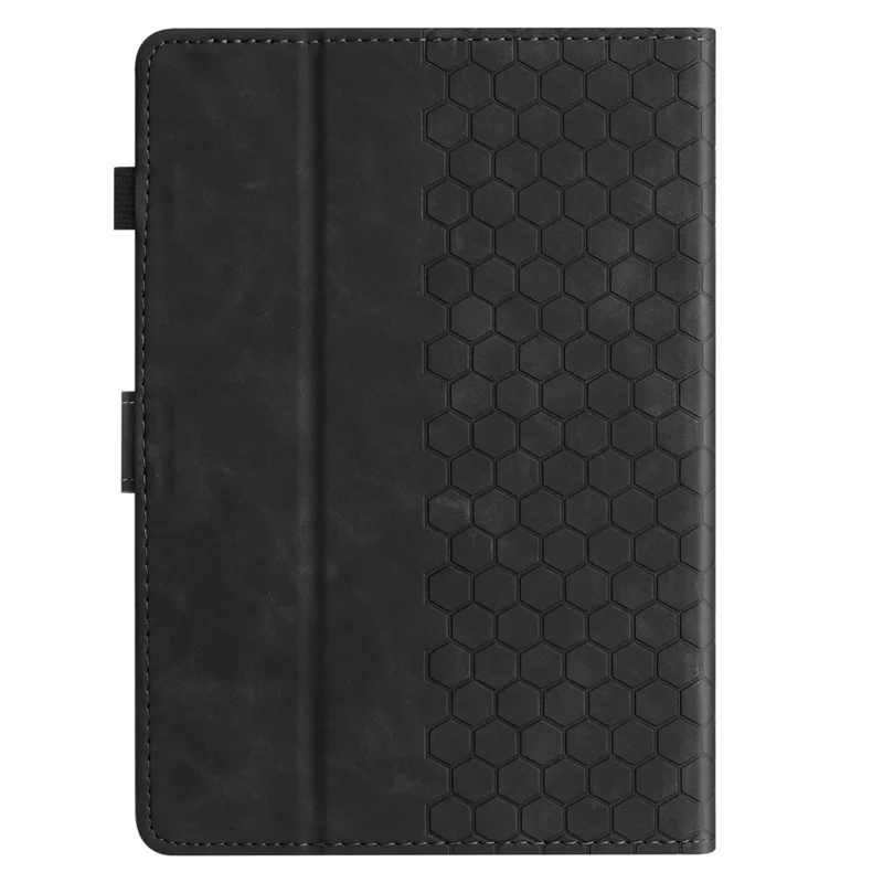 For Amazon Kindle Paperwhite (2021) Case Honeycomb Printed Leather Tablet Cover with Card Slot - Black