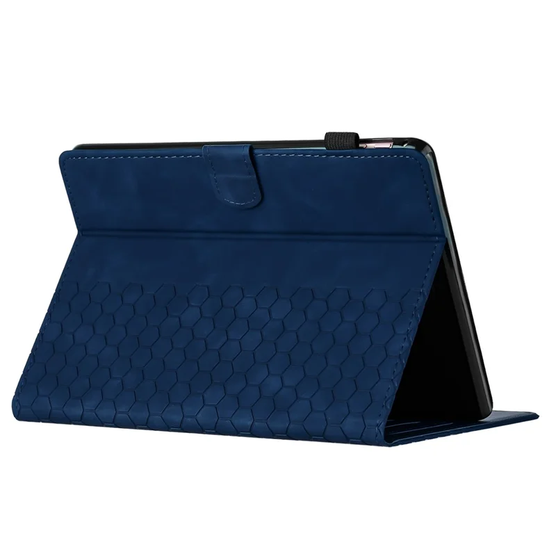 For Amazon Kindle Paperwhite (2021) Case Honeycomb Printed Leather Tablet Cover with Card Slot - Blue