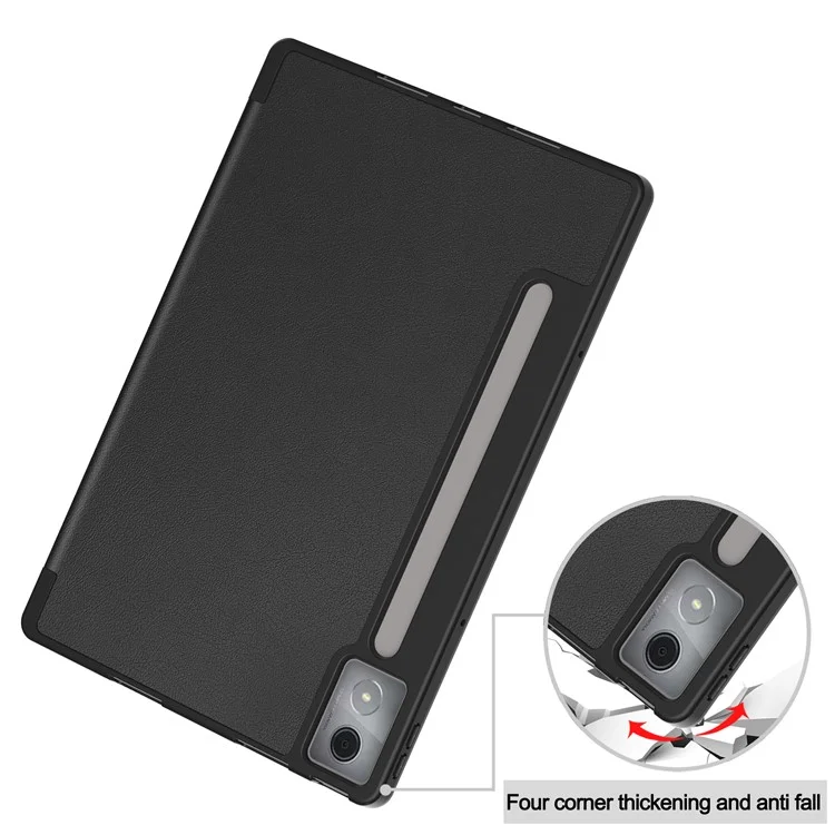 Para Lenovo Xiaoxin Pad Pro 12.7 (2025) Stand Case Capa de Tablet à Prova de Choque com Slot para Caneta - Preto
