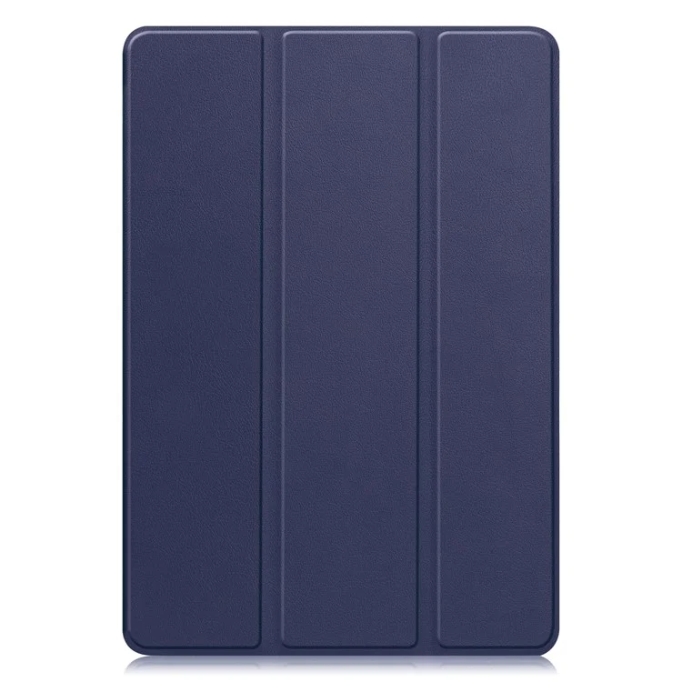 For Lenovo Xiaoxin Pad Pro 12.7 (2025) Stand Case Shock-Absorbent Leather Tablet Cover with Pen Slot - Dark Blue