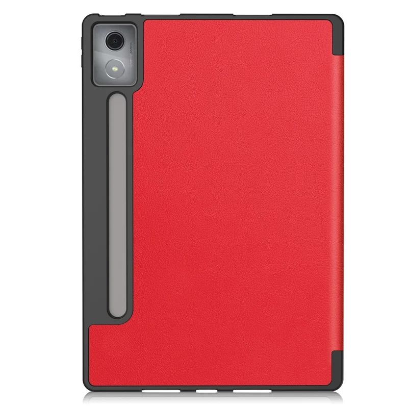 For Lenovo Xiaoxin Pad Pro 12.7 (2025) Stand Case Shock-Absorbent Leather Tablet Cover with Pen Slot - Red