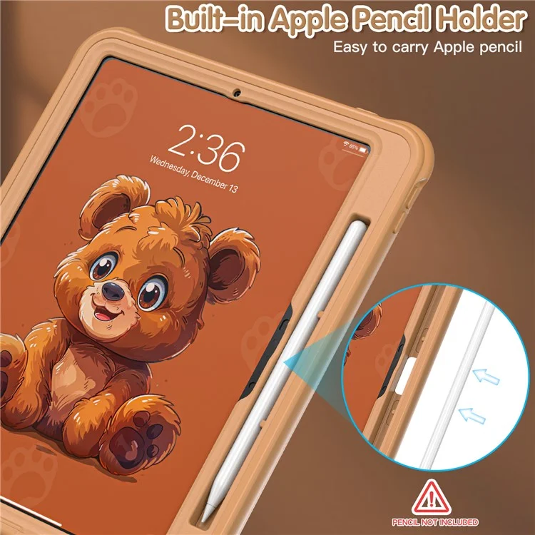 Для Ipad Pro 11 (2024) Case Kickstand Pc+силиконовый+силиконо+тпу Cartoon Bear Bear Tablet Cover