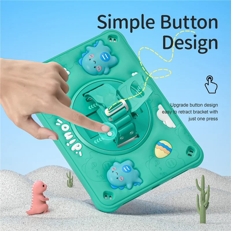 Per Ipad 10.9 (2022) Case Con Spalla Calcio di Dinosauro Coposauro Pc+silicone+copertura Tpu