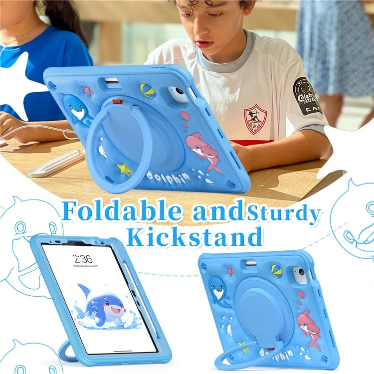 pour ipad air 11 (2024) / air (2022) / (2020) / ipad pro 11 (2022) / (2021) / (2020) / (2018) case pc + silicone + couverture de tablette tpu kickstand