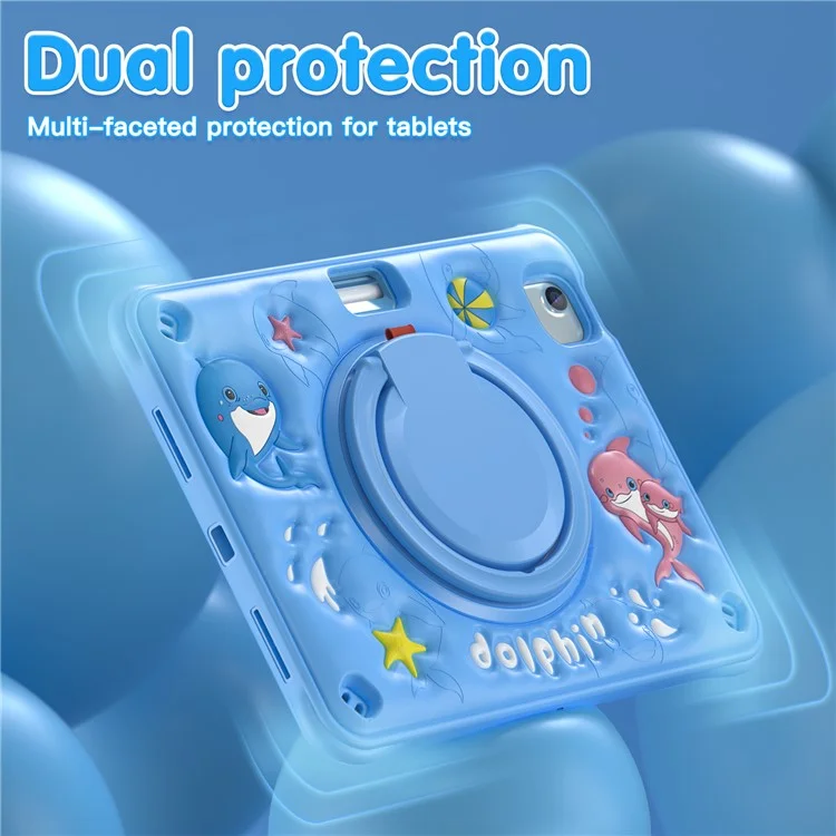 pour ipad air 11 (2024) / air (2022) / (2020) / ipad pro 11 (2022) / (2021) / (2020) / (2018) case pc + silicone + couverture de tablette tpu kickstand
