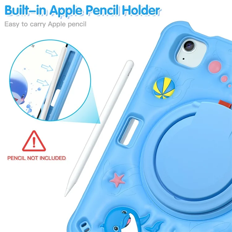 para ipad air 11 (2024) / air (2022) /(2020) / ipad pro 11 (2022) /(2021) /(2020) /(2018) caso con correa de hombro pc+silicona+tpu kickstand cover