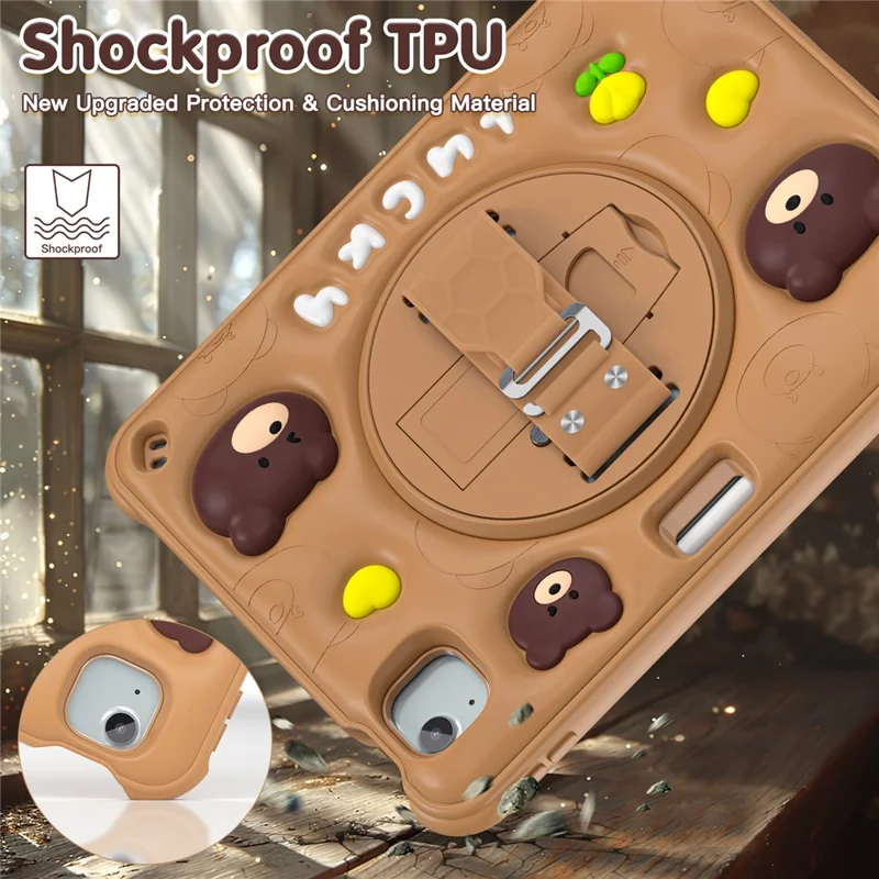 per ipad air 11 (2024) / air (2022) /(2020) / ipad pro 11 (2022) /(2021) /(2020) /(2018) case con pc a spalla pc+silicone+copertina del cavalletto tpu