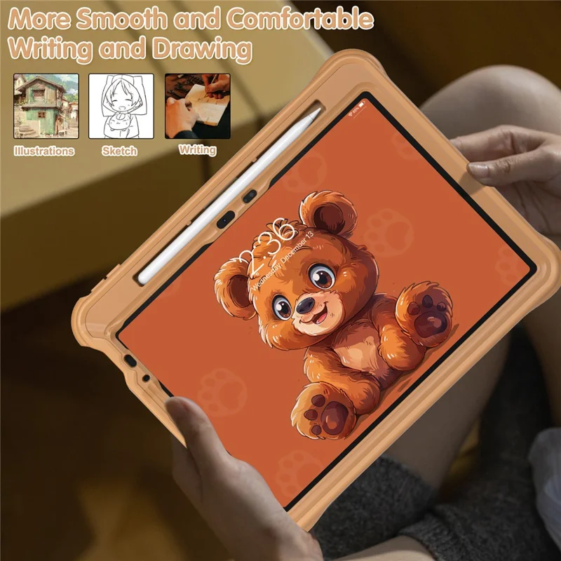 per ipad air 11 (2024) / air (2022) /(2020) / ipad pro 11 (2022) /(2021) /(2020) /(2018) case con pc a spalla pc+silicone+copertina del cavalletto tpu