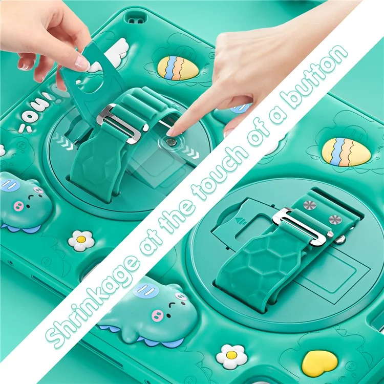 Für Ipad Pro 11 (2024) Fall Cartoon Dinosaurier Handgurt Kickstand Pc+silikon+tpu -abdeckung