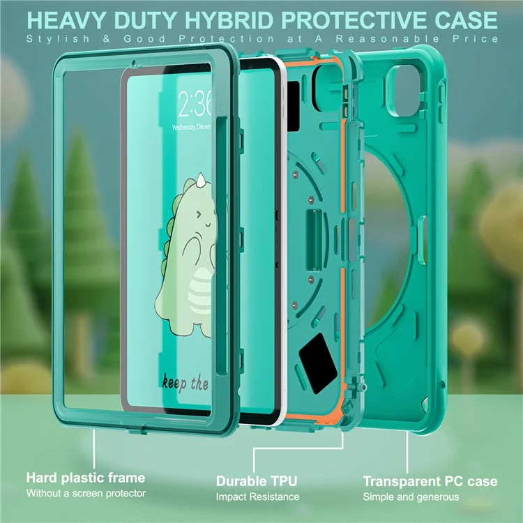 Für Ipad Pro 11 (2024) Fall Cartoon Dinosaurier Handgurt Kickstand Pc+silikon+tpu -abdeckung