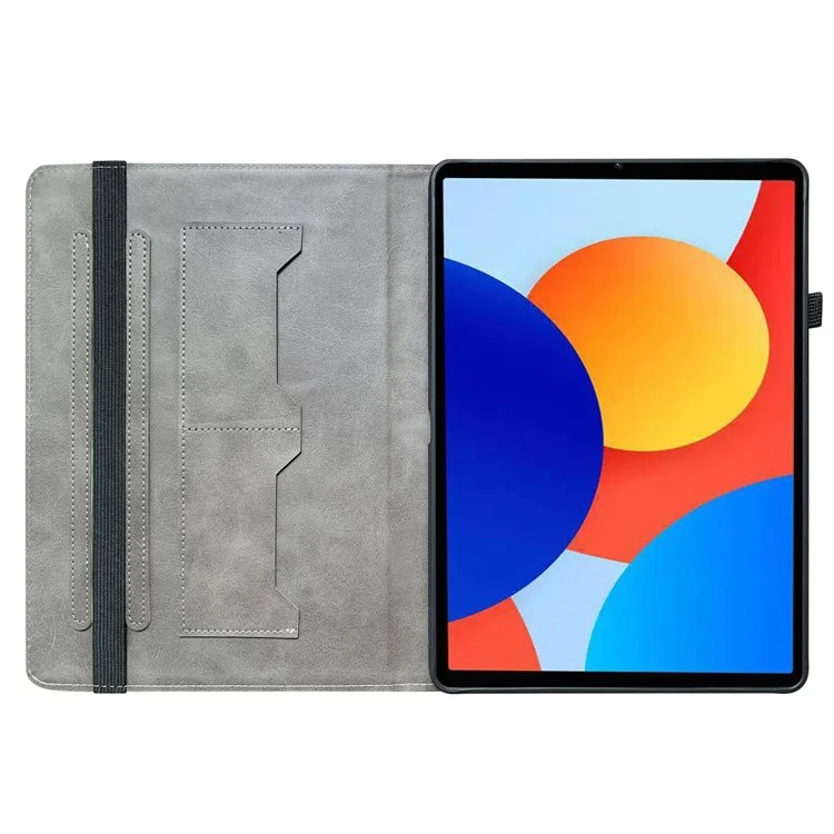 Für Xiaomi Redmi Pad SE 4G 8,7 Zoll Lederhülle mit Musteraufdruck, Ständer-Tablettabdeckung mit Kartenschlitzen - Pflaumenbütenblüte
