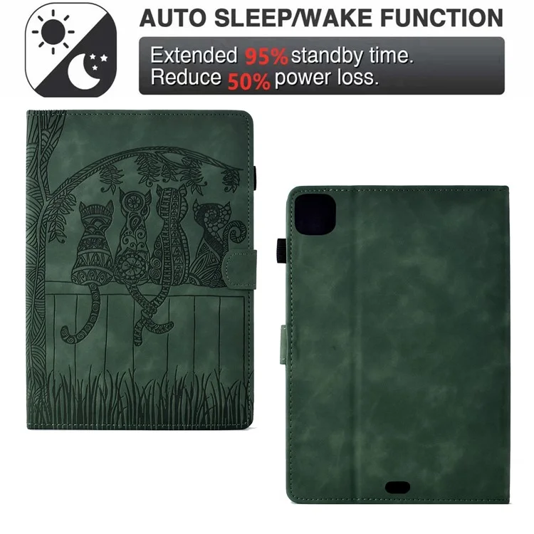 Para iPad Air 11 (2024) / Air (2022) / (2020) / iPad Pro 11 (2022) / (2021) / (2020) / (2018) Estuche Ranuras para Tarjetas Funda Tablet - Verde