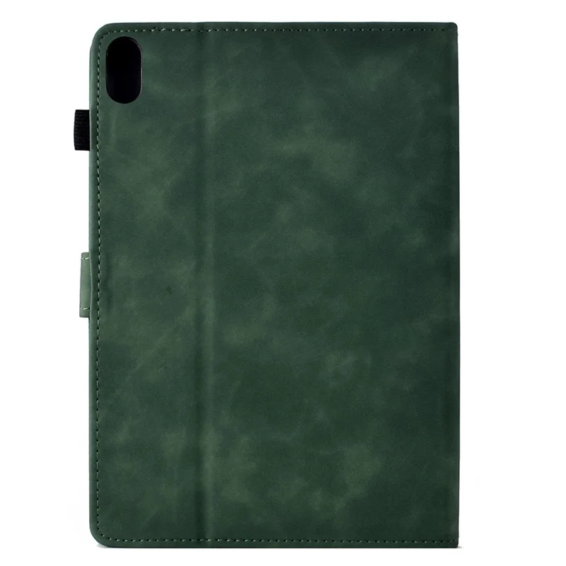 For iPad (2025) / 10.9 (2022) Case Cats Imprinted PU Leather Card Slots Tablet Cover - Green
