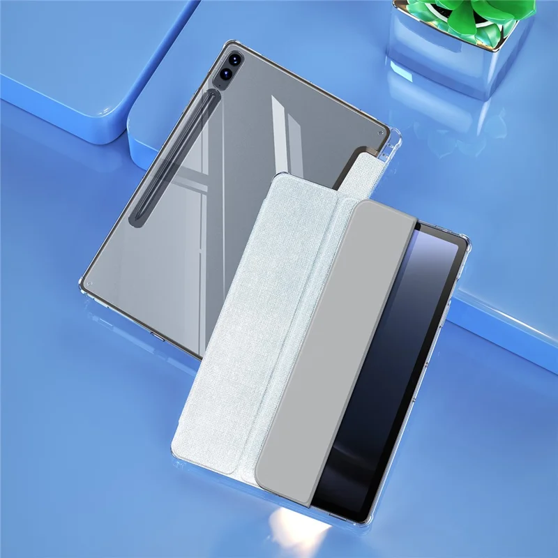 DUX DUCIS Unid Series For Samsung Galaxy Tab S9 FE+ / S9+ Case Auto Wake / Sleep TPU+PC+Leather Clear Tablet Cover - Baby Blue