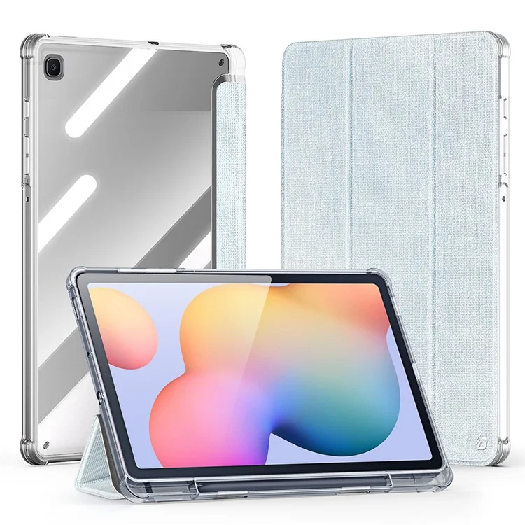 DUX DUCIS Unid Series For Samsung Galaxy Tab S6 Lite (2024) / (2022) / (2020) Case Auto Wake / Sleep TPU+PC+Leather Clear Tablet Cover - Baby Blue
