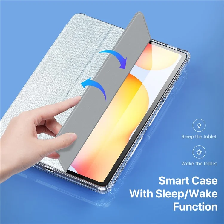 DUX DUCIS Unid Series For Samsung Galaxy Tab S6 Lite (2024) / (2022) / (2020) Case Auto Wake / Sleep TPU+PC+Leather Clear Tablet Cover - Baby Blue