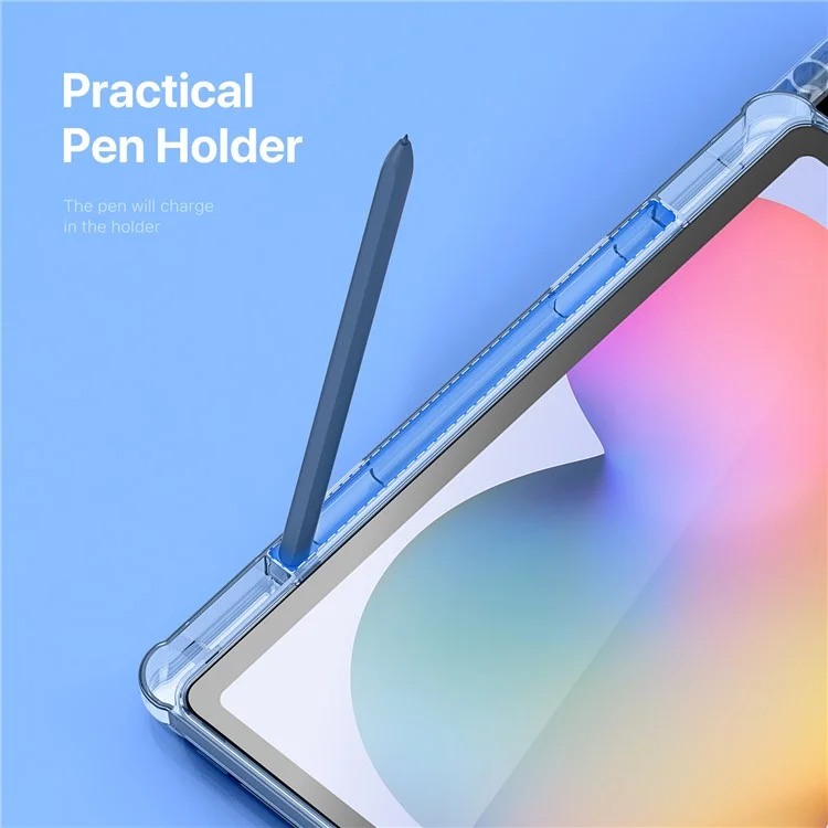 DUX DUCIS Unid Series For Samsung Galaxy Tab S6 Lite (2024) / (2022) / (2020) Case Auto Wake / Sleep TPU+PC+Leather Clear Tablet Cover - Baby Blue
