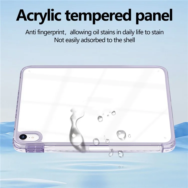 For iPad Air 11 (2025) / (2024) Case Clear TPU Tablet Protective Cover with Pen Slot - Purple